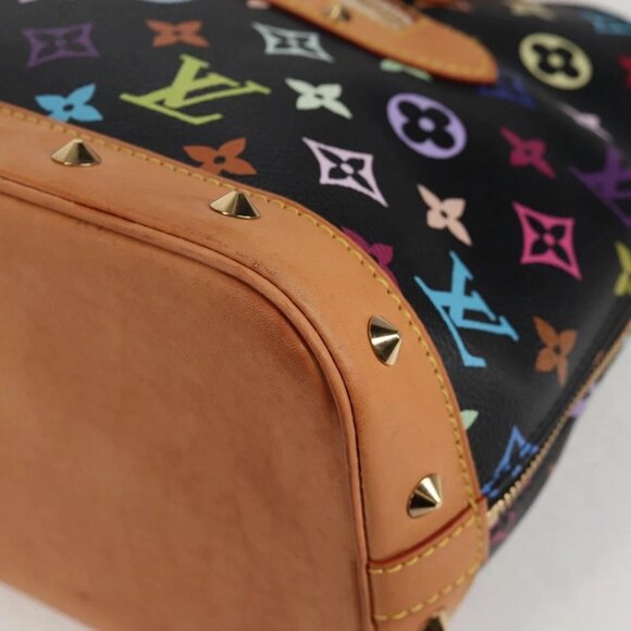 LOUIS VUITTON Monogram Multicolor Alma Hand Bag Black M92646 LV Auth yk19113A - Picture 5 of 16